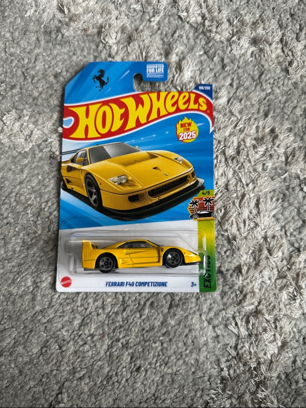 Hot Wheels Ferrari F40 Competizione Toy Car - Yellow